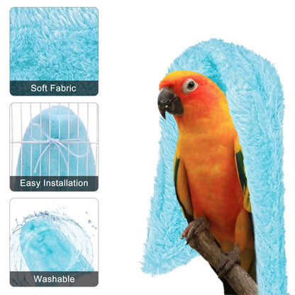 Fleece Bird Blanket Parrot Cage Snuggle Hut Warm Bird Nest House Bed Hanging Hammock Toy for Pigeon Small Animals Shelter (Blue/M)
