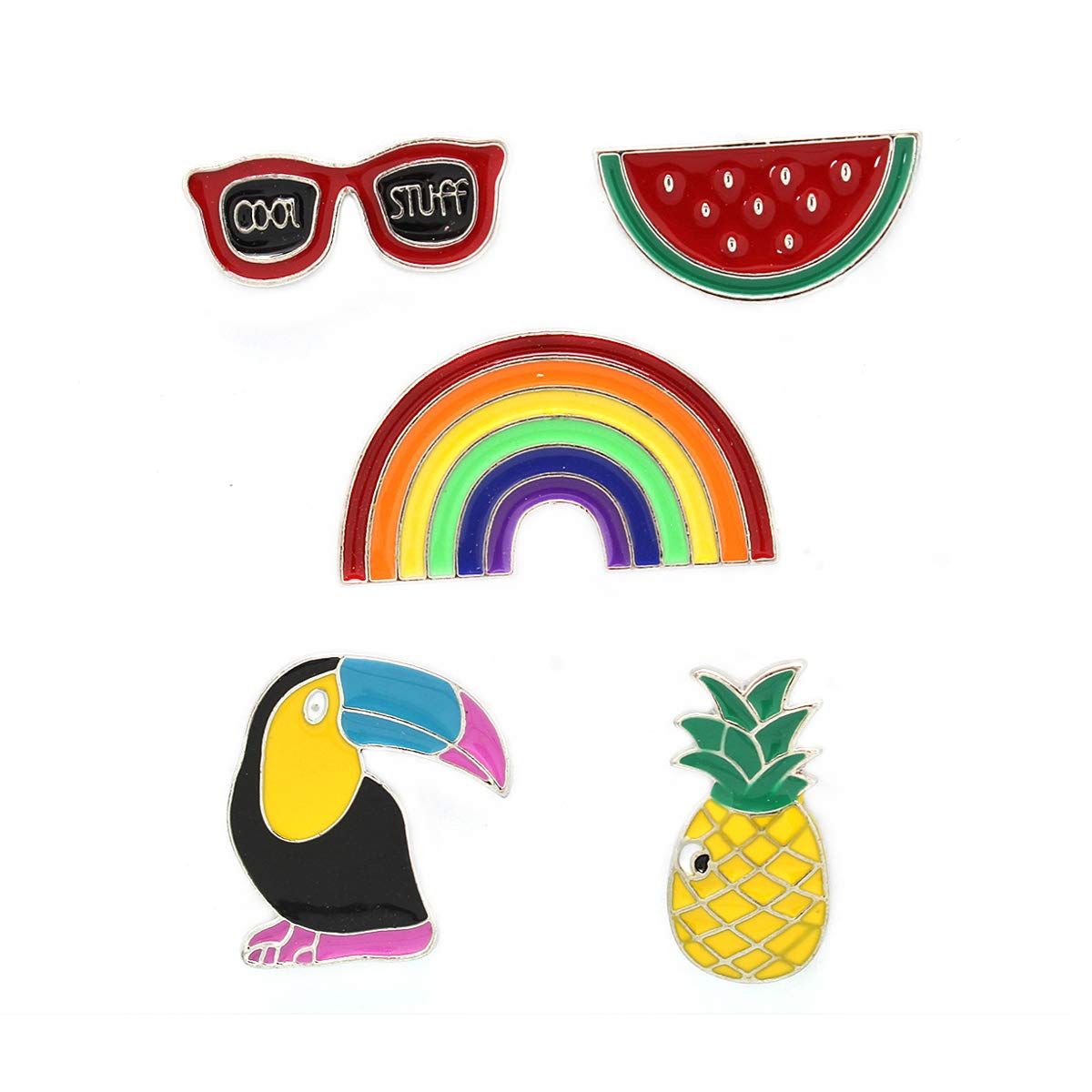 Funny Enamel Brooch Pin Set Cute Cartoon Brooches Lapel Pins Badge for Kids Children Bag Clothes Decoration
