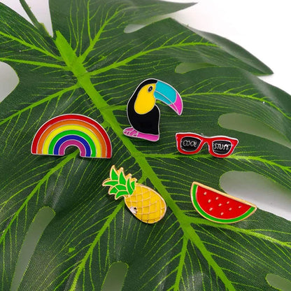 Funny Enamel Brooch Pin Set Cute Cartoon Brooches Lapel Pins Badge for Kids Children Bag Clothes Decoration
