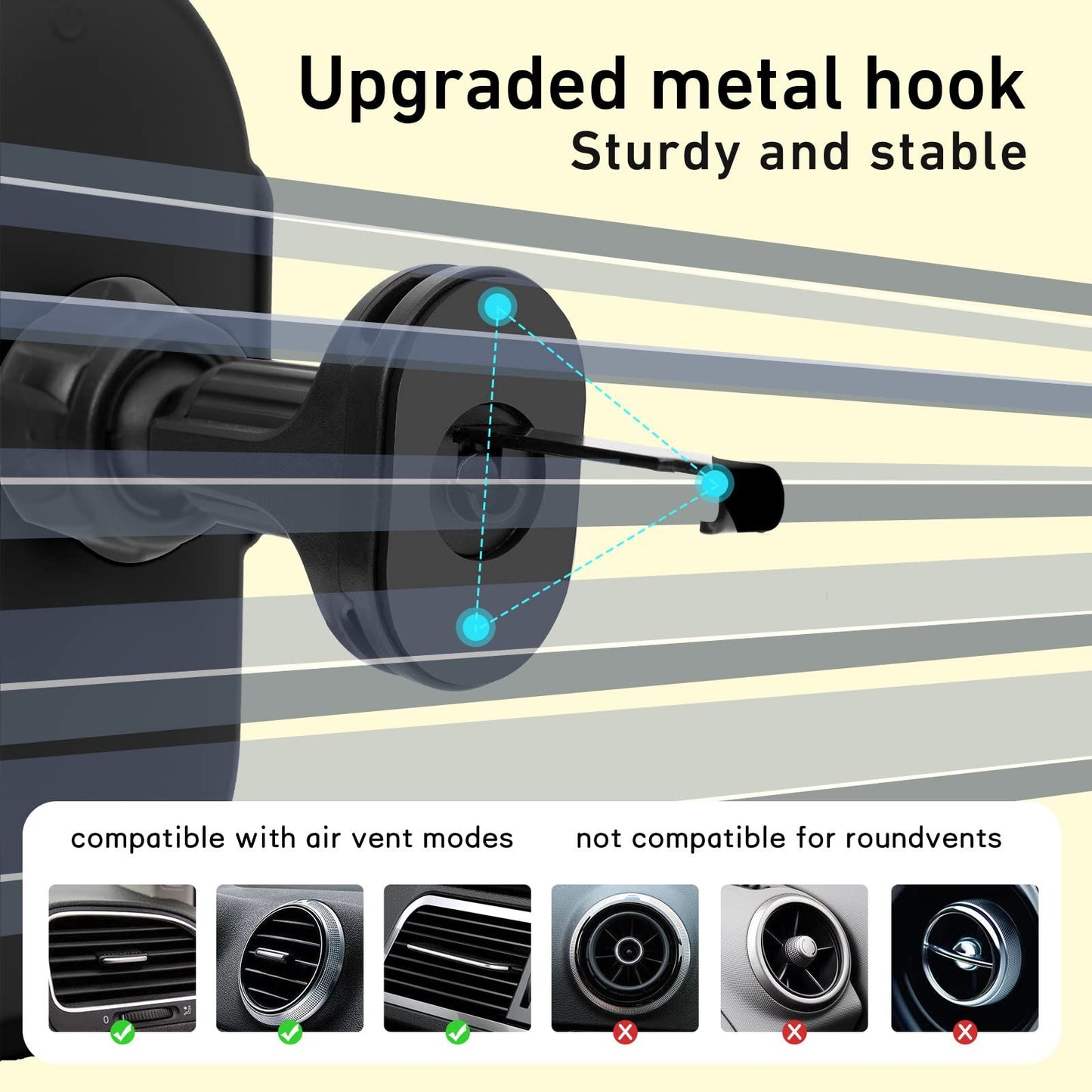 Wireless Car Charger Mount Fast Charger, Wireless Car Charger Air Vent, Automatic Clamping Phone Holder