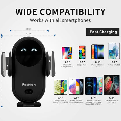 Wireless Car Charger Mount Fast Charger, Wireless Car Charger Air Vent, Automatic Clamping Phone Holder