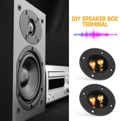 2PCS Round 2-Way Speaker Box Terminal Cup Binding Post, Power Speaker Screw-in Terminal Plates, Subwoofer Box Terminal