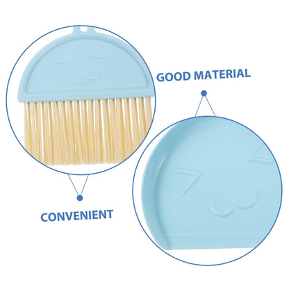 Mini Dust Pans with Brush Set,Small Broom and Dustpan Set for Home Hand Dustpan and Brush Set Kids Dust Pans(Blue)