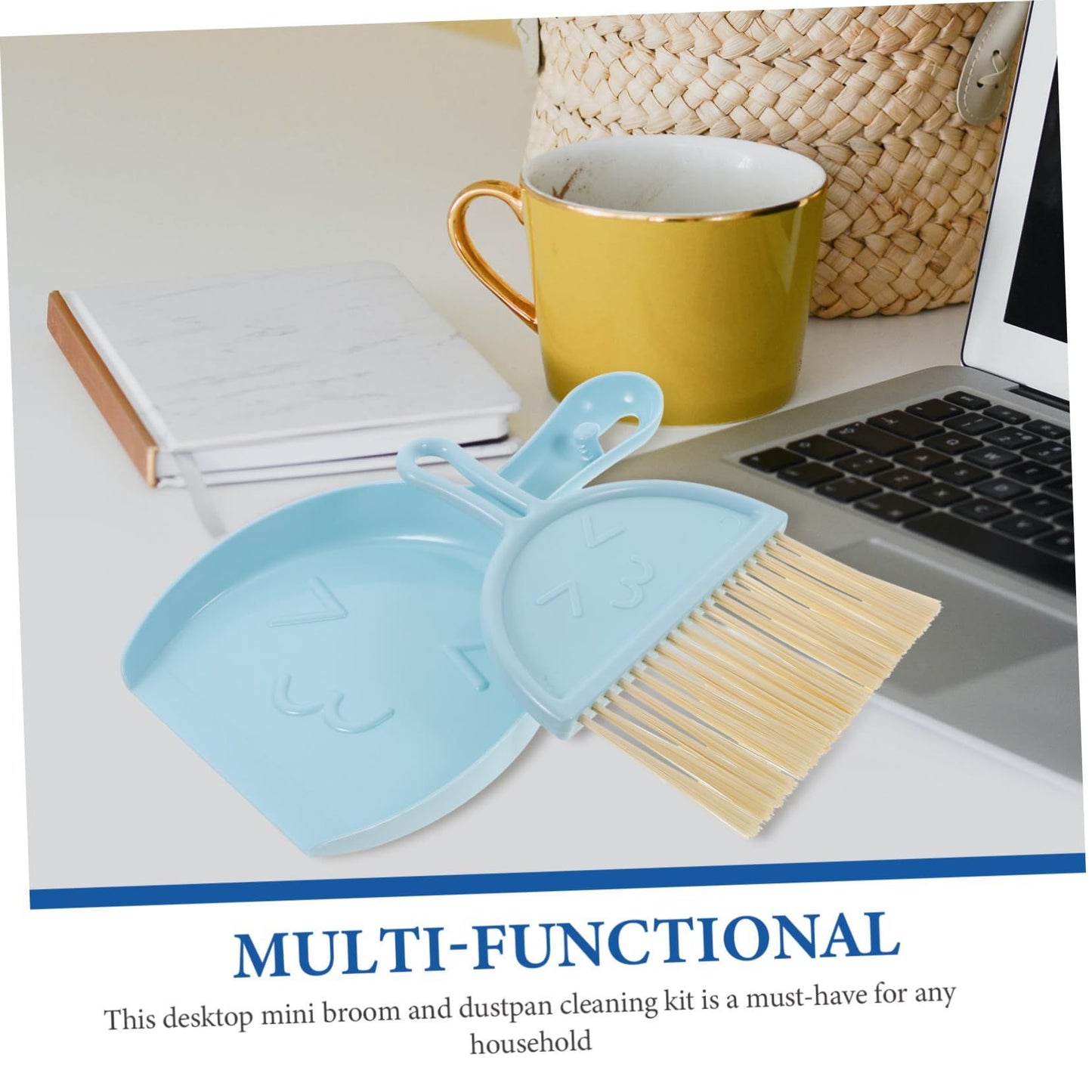 Mini Dust Pans with Brush Set,Small Broom and Dustpan Set for Home Hand Dustpan and Brush Set Kids Dust Pans(Blue)