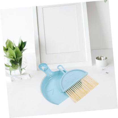 Mini Dust Pans with Brush Set,Small Broom and Dustpan Set for Home Hand Dustpan and Brush Set Kids Dust Pans(Blue)