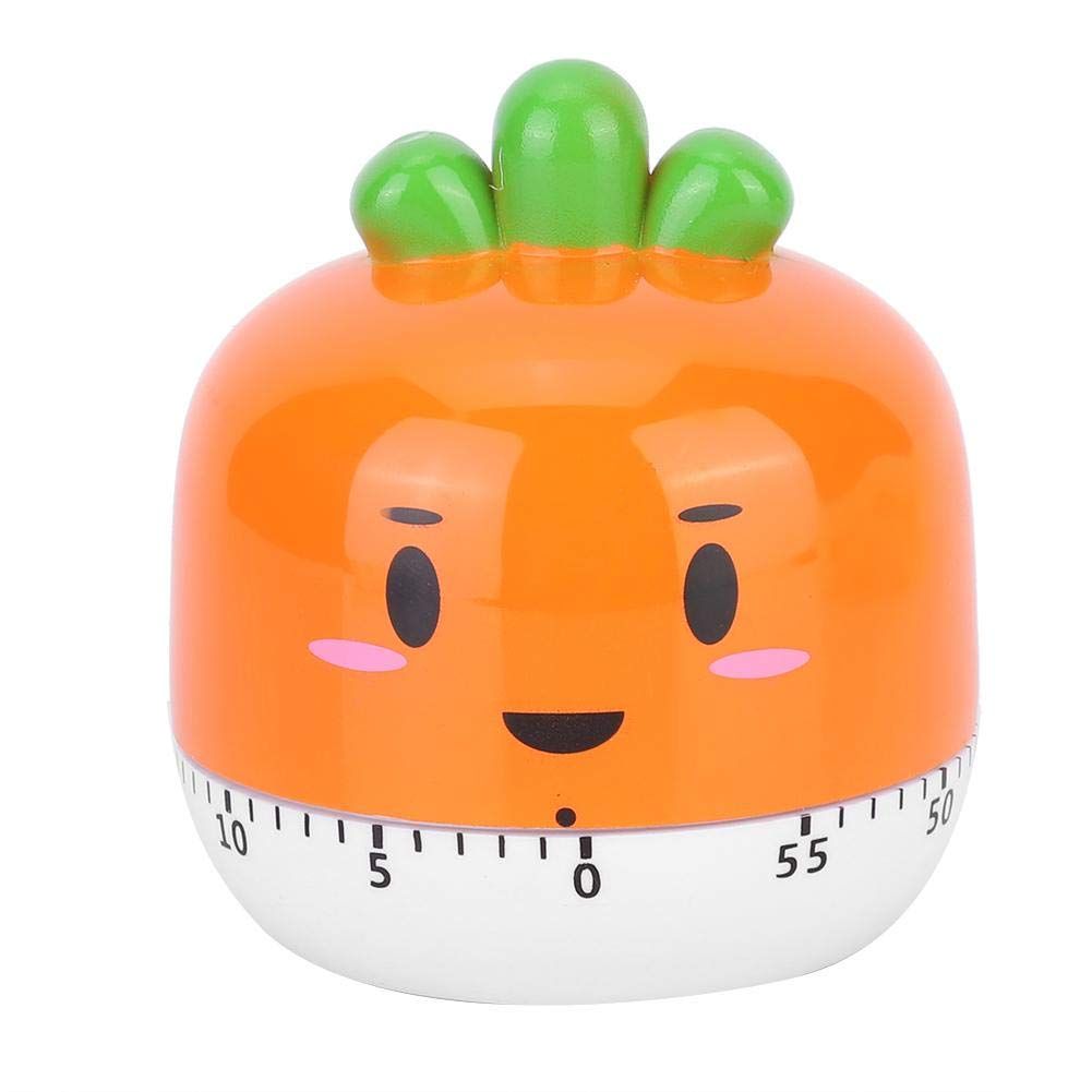 Cute Cartoon Machinery Timers Mechanical Kitchen Cooking Timer Clock Alarm Reminder Timepiece Kitchen Utensil(Orange)