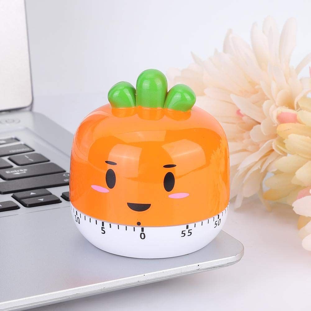Cute Cartoon Machinery Timers Mechanical Kitchen Cooking Timer Clock Alarm Reminder Timepiece Kitchen Utensil(Orange)