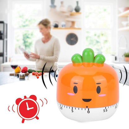 Cute Cartoon Machinery Timers Mechanical Kitchen Cooking Timer Clock Alarm Reminder Timepiece Kitchen Utensil(Orange)