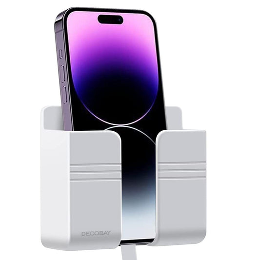 Wall Mount Phone Holder, Phone Stand with Adhesive and Data Cable Receiving Hole, Phone Holder for Shower, Charging, RV