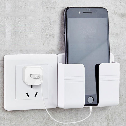 Wall Mount Phone Holder, Phone Stand with Adhesive and Data Cable Receiving Hole, Phone Holder for Shower, Charging, RV