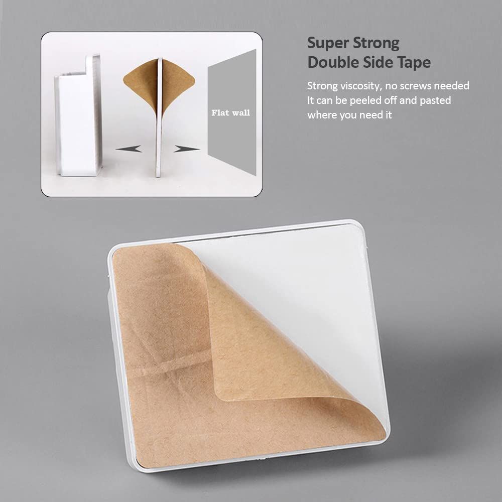 Wall Mount Phone Holder, Phone Stand with Adhesive and Data Cable Receiving Hole, Phone Holder for Shower, Charging, RV