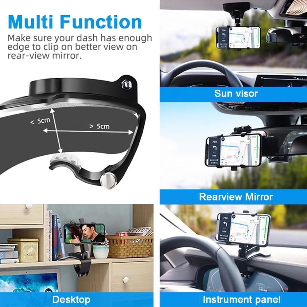 Car Dashboard Phone Holder, Snap-on Navigation Mount, Multi-Functional Automobile Interior Supplies, for Most Cars