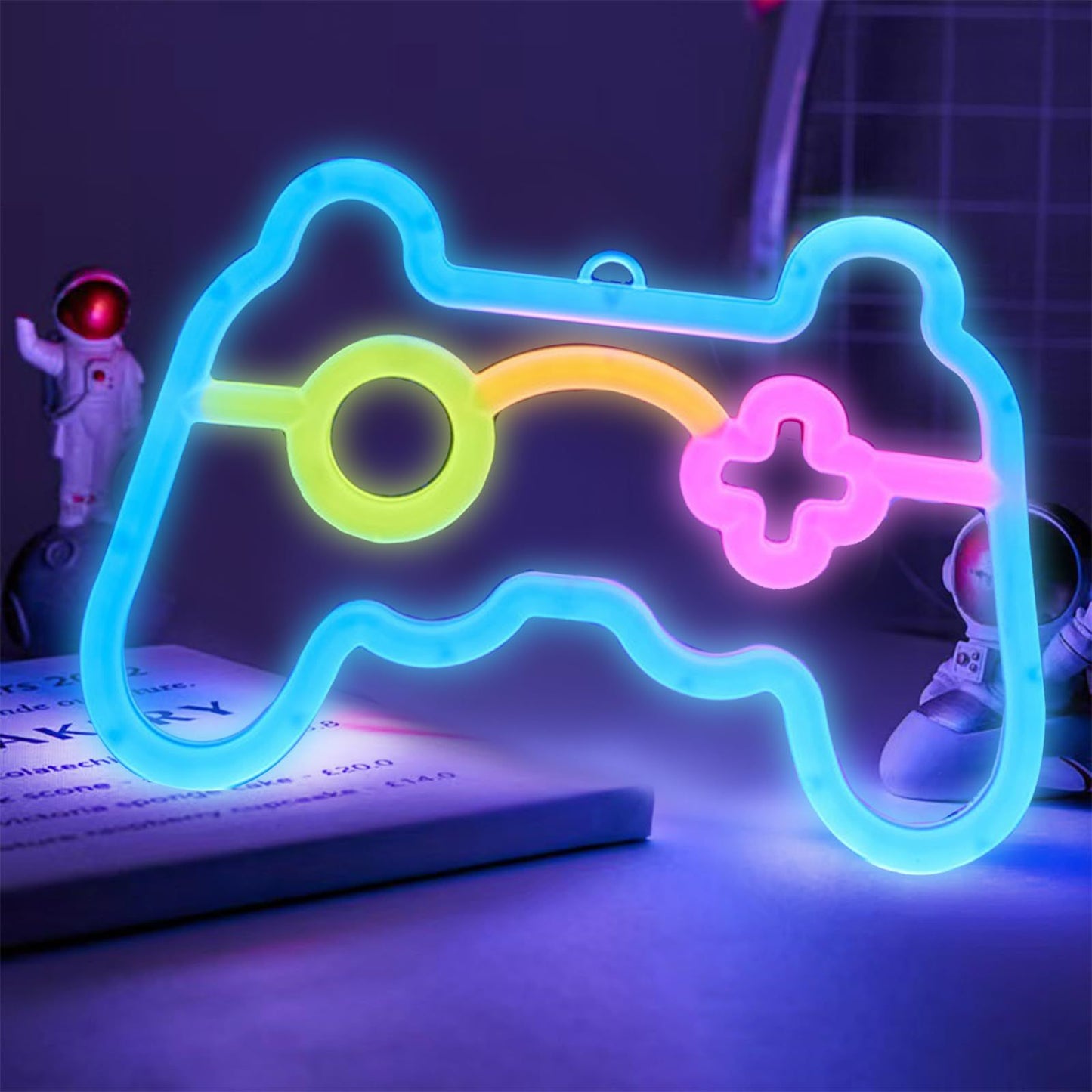 Game Neon Sign, Game Controller LED Neon Signs for Gamer Room Wall Bedroom Decor, Gamer Gifts Neon Lights for Boys Teen Gaming