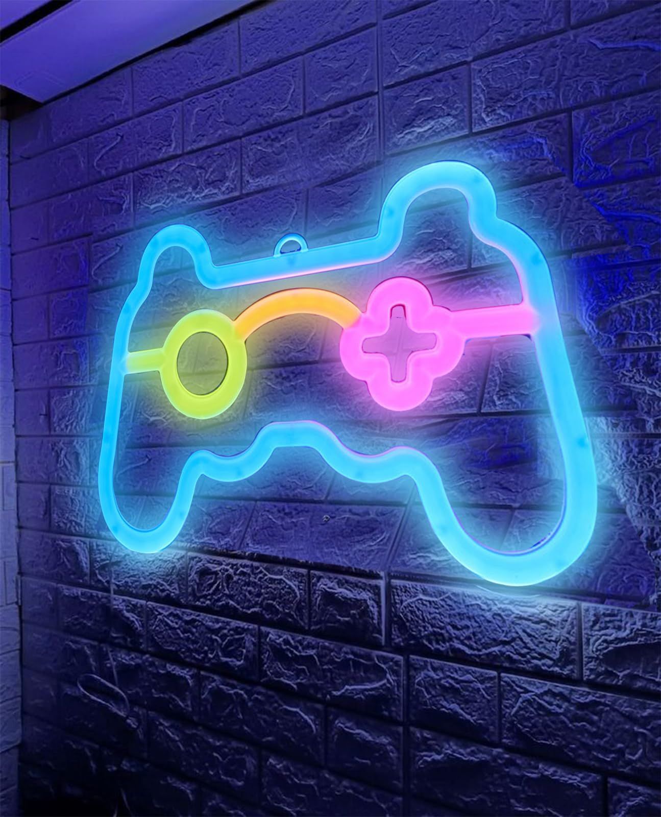 Game Neon Sign, Game Controller LED Neon Signs for Gamer Room Wall Bedroom Decor, Gamer Gifts Neon Lights for Boys Teen Gaming