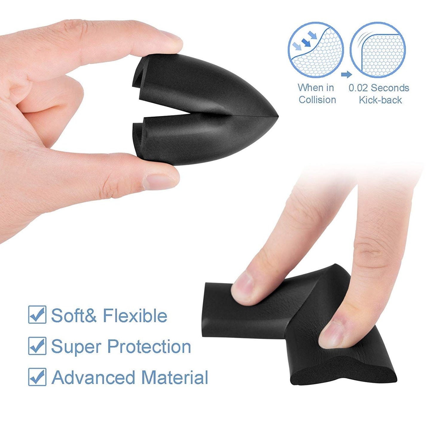 4 Pieces Set Corner Protector | Baby Proofing Table Corner Bumper Guard | Child Safety Furniture Fireplace Corner Edge (Black)