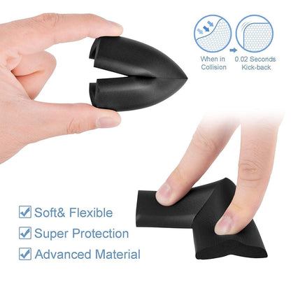 4 Pieces Set Corner Protector | Baby Proofing Table Corner Bumper Guard | Child Safety Furniture Fireplace Corner Edge (Black)