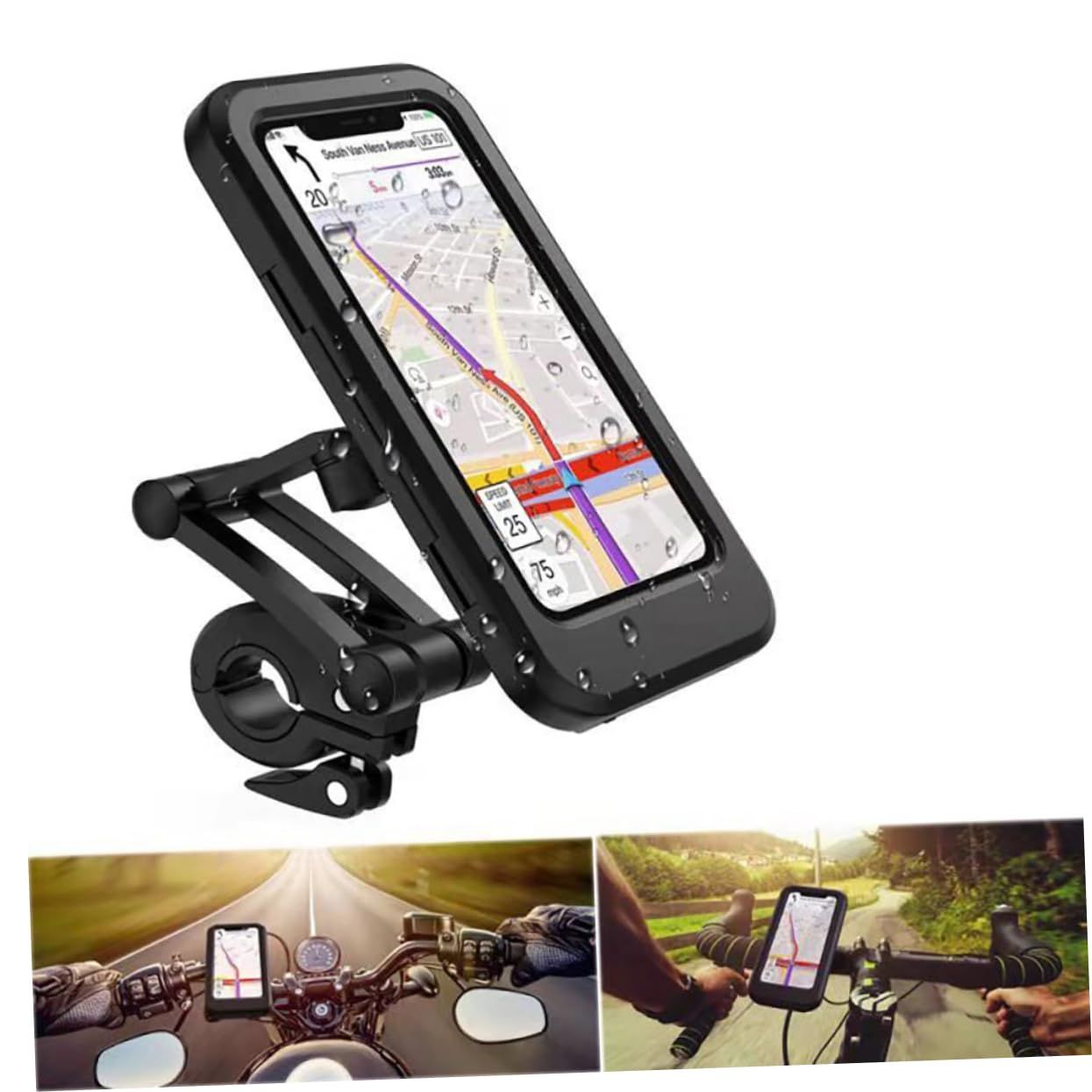 1pc Mobile Phone Holder Bike Phone Phone Holder 360 Rotating Mobile Stand Waterproof Phone Holder Cellphone Holder Stand Water