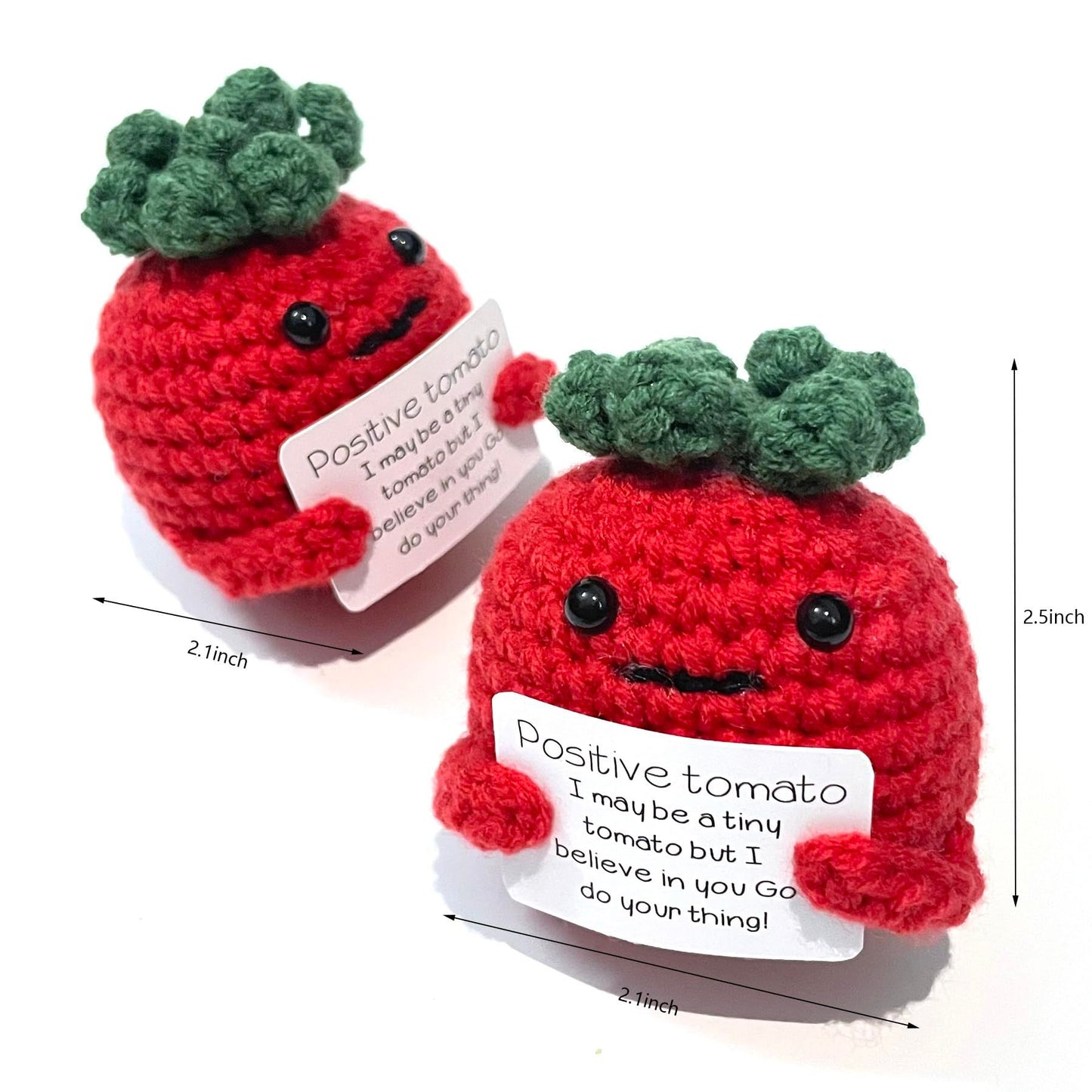 Mini Funny Crochet Tomato Doll Creative Cute 3 inch Cheer Up Gifts for Friends Party Decoration Encouragement
