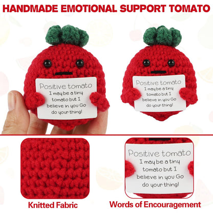 Mini Funny Crochet Tomato Doll Creative Cute 3 inch Cheer Up Gifts for Friends Party Decoration Encouragement