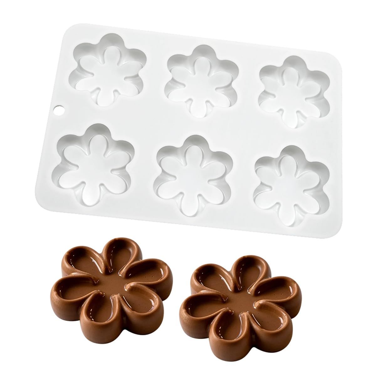 Flower Shape Chocolate Candy Molds Silicone Baking Mold Ice Cube Tray-Wedding Festival,Parties and DIY Crafts Pudding
