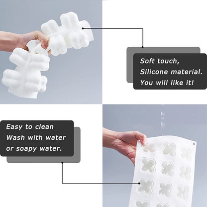 SILICANDO Bubble Candle Silicone Mold, 15 in1 Handmade Soy Wax Mold, 3D Mini Bubble Cube Ball Resin Candle Mold, Mousse Cake