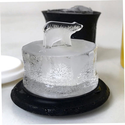 3D Silicone Ice Cube Trays, 2PCS Polar Bear Penguin Shape Ice Cube Molds, Ice Cube Trays Molds for Whiskey Drinking Making