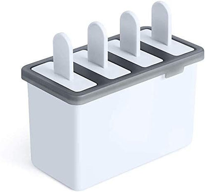 Reusable Popsicle Molds,Easy Release Ice Pop Makers,4 Cavities Homemade Ice Pop Molds,DIY Ice Bar Maker,Kids Ice Cream Tray