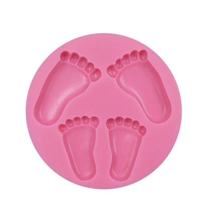 Feet Mold,Soap Clay  Chocolate Sugarcraft Baking Tool DIY Mold for Baby Shower Birthday Party Cake Decoration