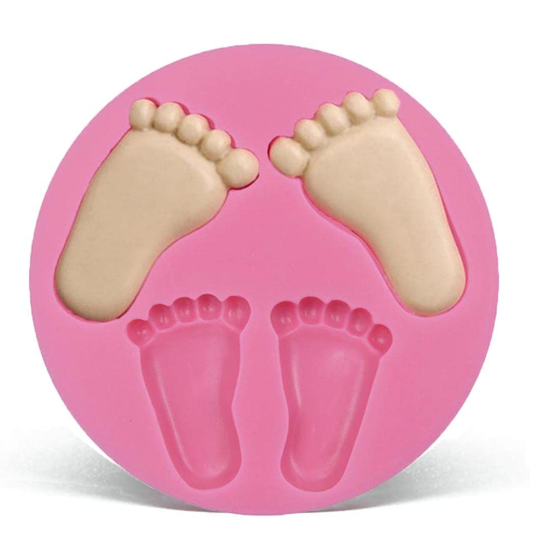 Feet Mold,Soap Clay  Chocolate Sugarcraft Baking Tool DIY Mold for Baby Shower Birthday Party Cake Decoration