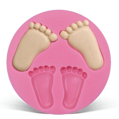 Feet Mold,Soap Clay  Chocolate Sugarcraft Baking Tool DIY Mold for Baby Shower Birthday Party Cake Decoration