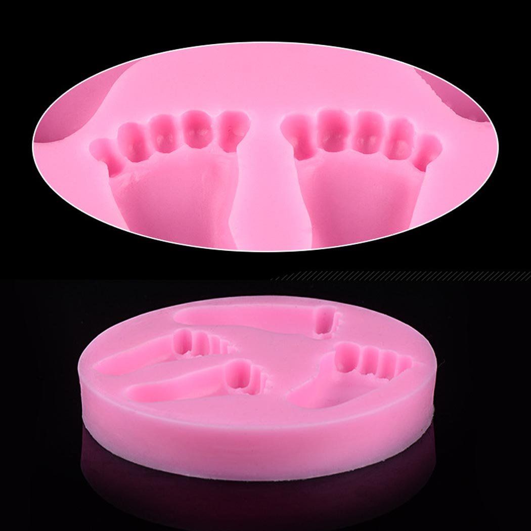 Feet Mold,Soap Clay  Chocolate Sugarcraft Baking Tool DIY Mold for Baby Shower Birthday Party Cake Decoration