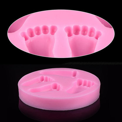 Feet Mold,Soap Clay  Chocolate Sugarcraft Baking Tool DIY Mold for Baby Shower Birthday Party Cake Decoration