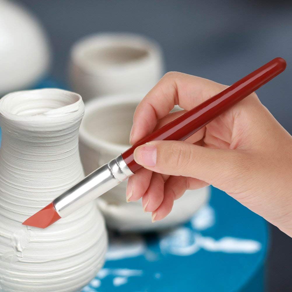 5Pcs Red Large-sized Rubber Tip Paints Silicon Brushes Sculpture Pottery Clay Shaping Carving Tool will not be easily damaged.