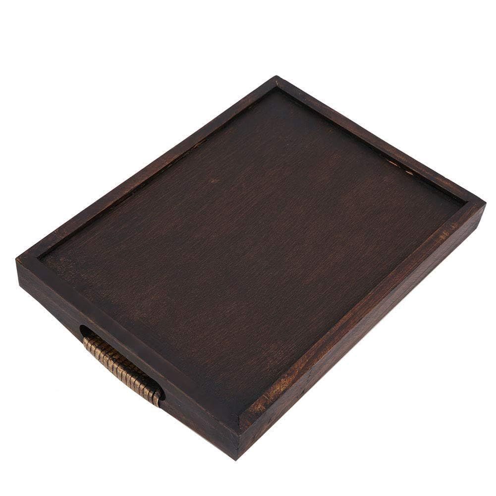 Wooden tray with handle service tray, sofa tray, food tray, dining table tray, coffee table decoration tray, spa hotel