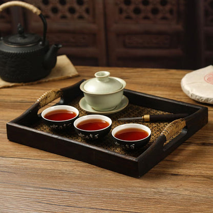 Wooden tray with handle service tray, sofa tray, food tray, dining table tray, coffee table decoration tray, spa hotel