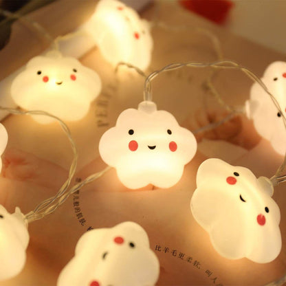 Baby Kids Cute Cloud with Face Shape Lamp Room Light Corridor Decor Small Night Light (Warm White) Halloween Christmas