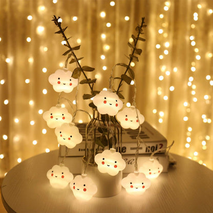 Baby Kids Cute Cloud with Face Shape Lamp Room Light Corridor Decor Small Night Light (Warm White) Halloween Christmas