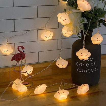 Baby Kids Cute Cloud with Face Shape Lamp Room Light Corridor Decor Small Night Light (Warm White) Halloween Christmas