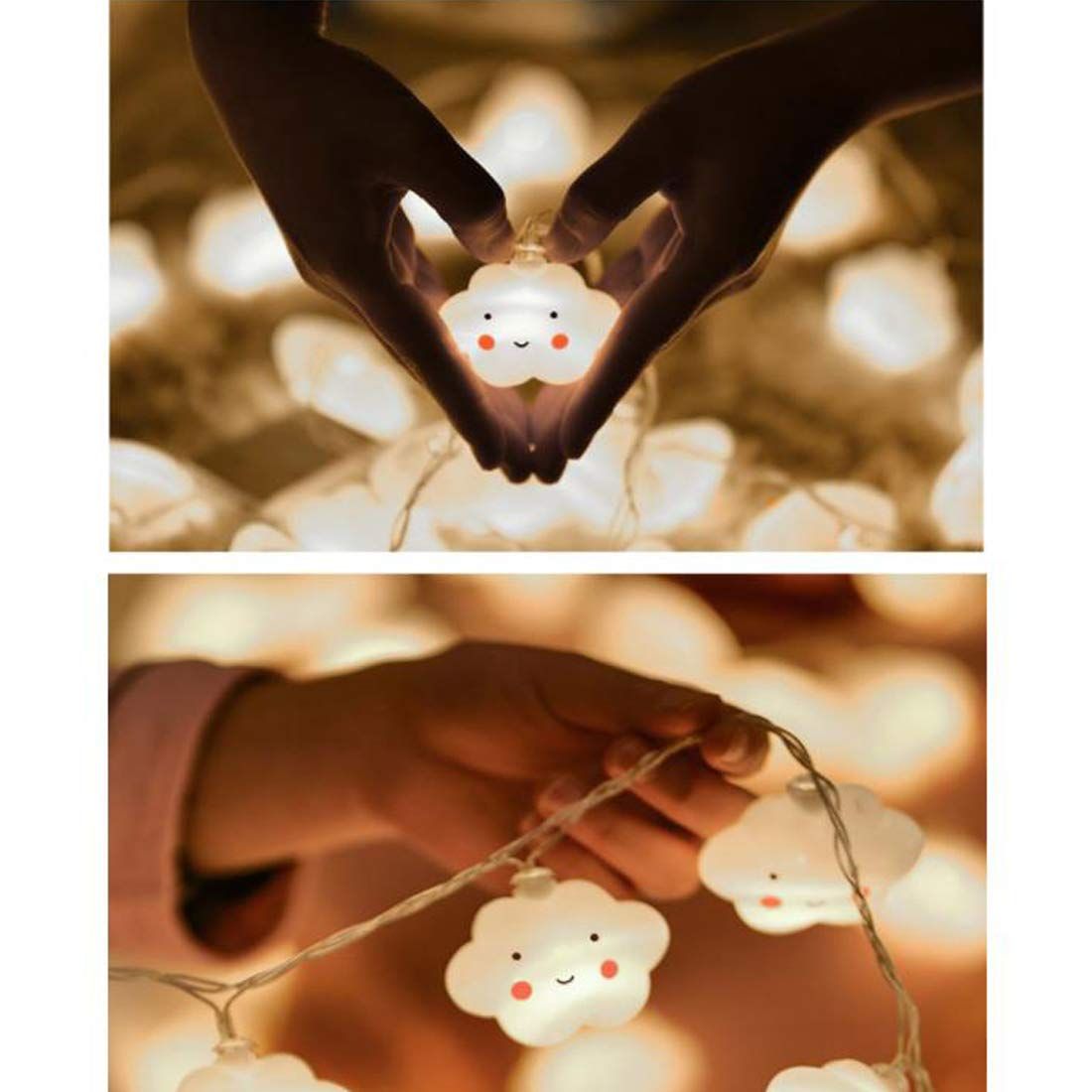 Baby Kids Cute Cloud with Face Shape Lamp Room Light Corridor Decor Small Night Light (Warm White) Halloween Christmas