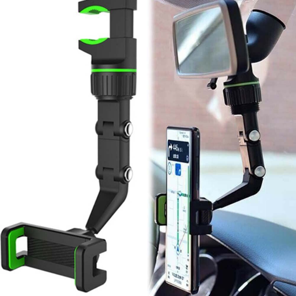 New 360° Rearview Mirror Phone Holder for Car Multifunctional Mount Phone and GPS Holder Universal Rotating Car Phone Holder