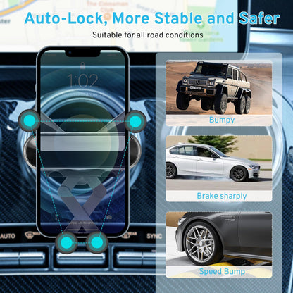 Phone Holder Mount for Car, Adjustable Durable Gravity Phone Holder for Air Vent with Clip，Devices, Fit for Most Cars