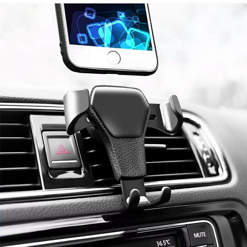 Phone Mount for Car, Unique Car Phone Holder with Gravity Sensor and Vent Mount for Safe Driving (Black)