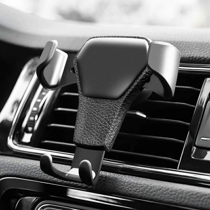 Phone Mount for Car, Unique Car Phone Holder with Gravity Sensor and Vent Mount for Safe Driving (Black)