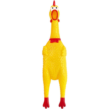 Large Rubber Chicken,Screaming Chicken Dog Toys,Yellow Rubber Squawking Chicken,Squeaky Chicken Toys,Prank Noise Maker Dog Toys