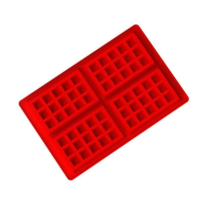 Silicone Waffle Mold for Baking, Non Stick, Dishwasher Safe, Cavity Waffle Silicone Mold Cake Chocolate Craft Candy Red