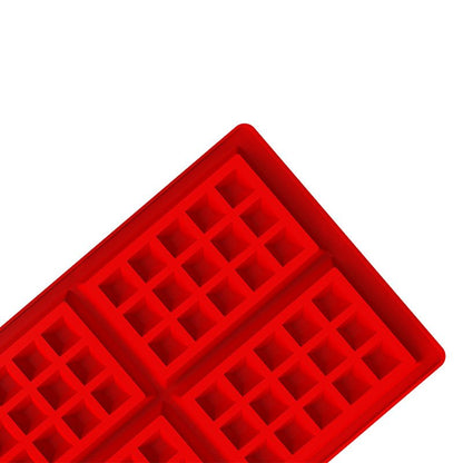 Silicone Waffle Mold for Baking, Non Stick, Dishwasher Safe, Cavity Waffle Silicone Mold Cake Chocolate Craft Candy Red