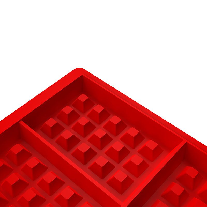 Silicone Waffle Mold for Baking, Non Stick, Dishwasher Safe, Cavity Waffle Silicone Mold Cake Chocolate Craft Candy Red