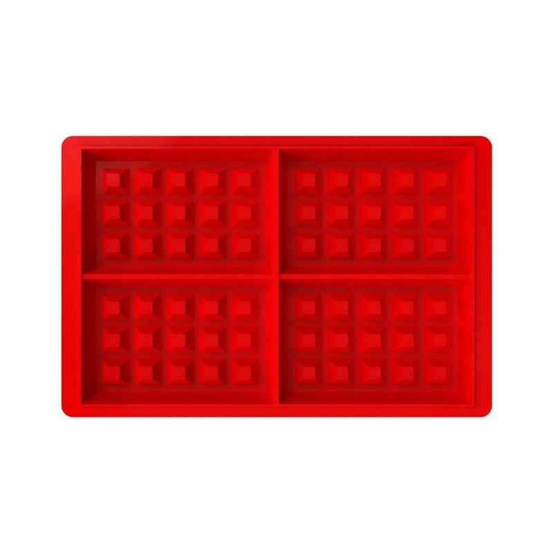 Silicone Waffle Mold for Baking, Non Stick, Dishwasher Safe, Cavity Waffle Silicone Mold Cake Chocolate Craft Candy Red