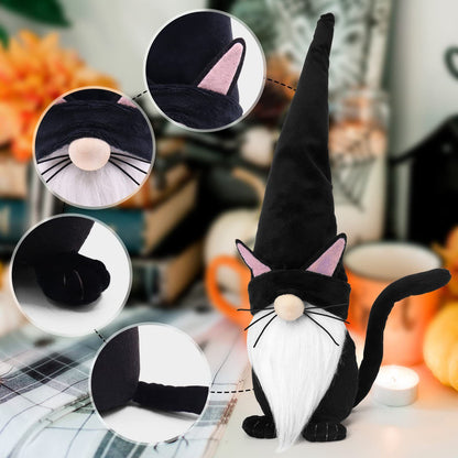 Halloween decorations, dwarf faceless dolls, cat figurines, decorations, Halloween party atmosphere props