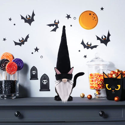 Halloween decorations, dwarf faceless dolls, cat figurines, decorations, Halloween party atmosphere props